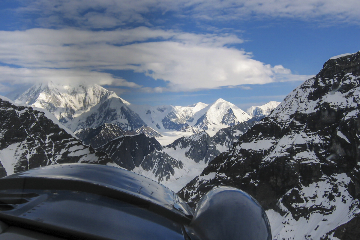 Flying to Base Camp